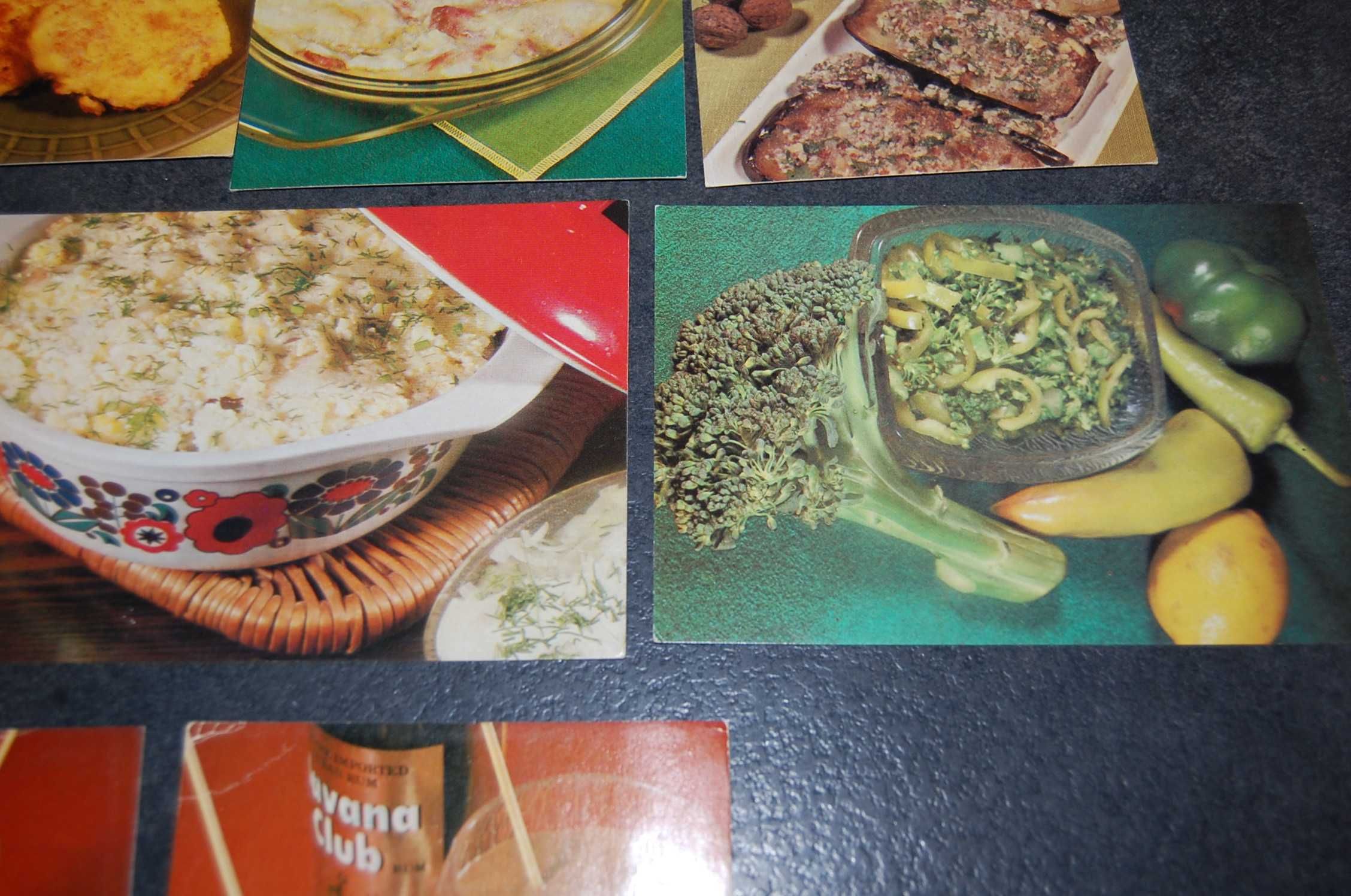 Pocztówki z przepisami kulinarnymi - 9 sztuk - PRL