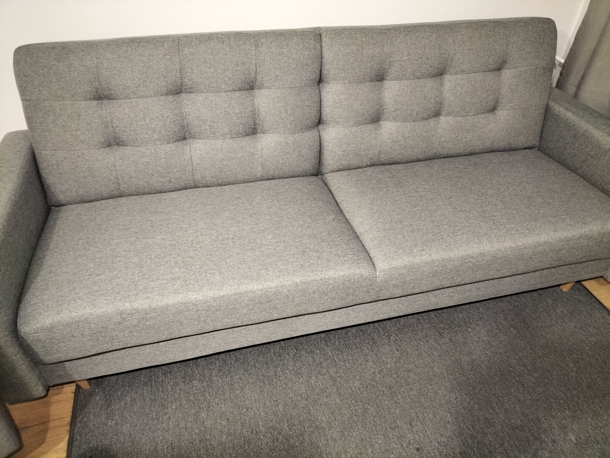 Kanapa fotel puf podnóżek szary sofa bodzio Sewilla 150x200 dywan