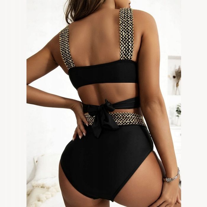 Strój Kąpielowy Dwuczęściowy Wiązany Kostium Seksowne Bikini Wysoki St