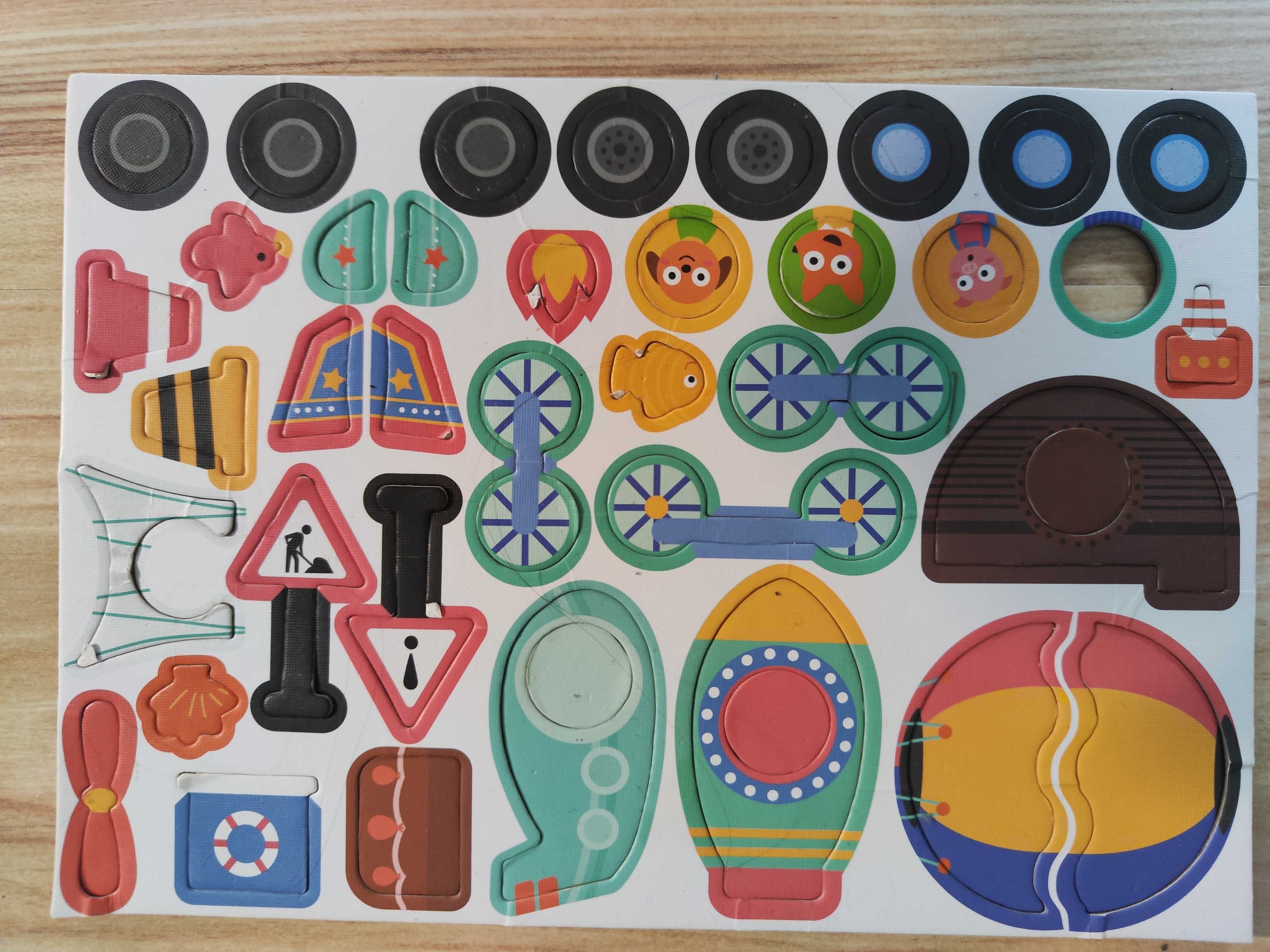 Magnetyczny zestaw puzzli pojazdy