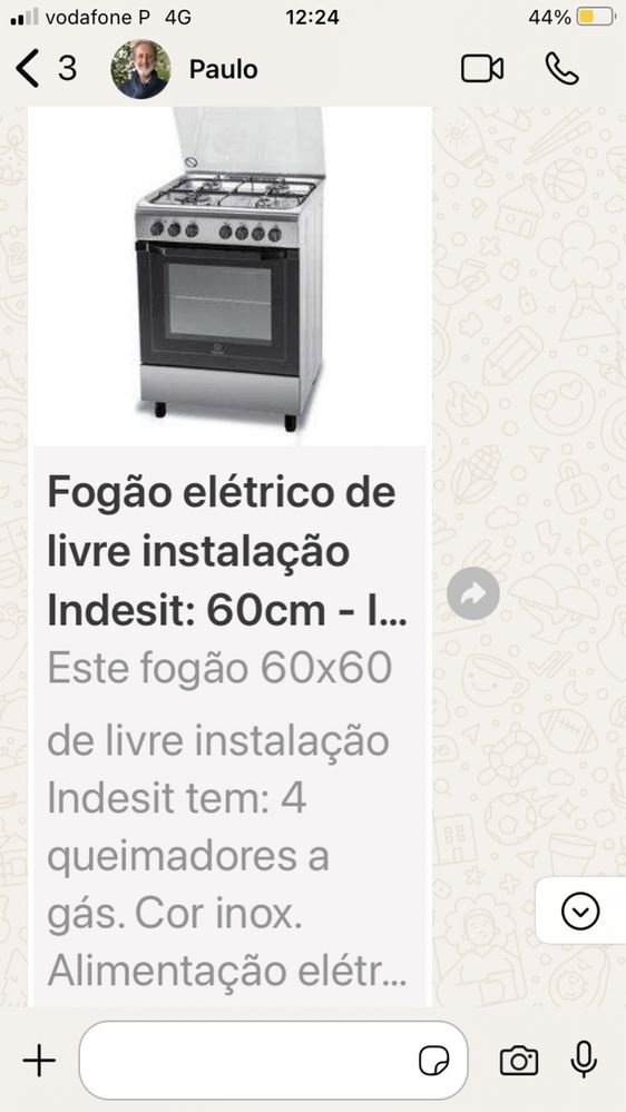 Fogao Indesit em excelente estado