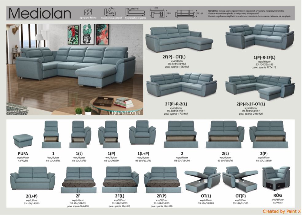 Narożnik Modułowy Mediolan -bardzo wygodny
