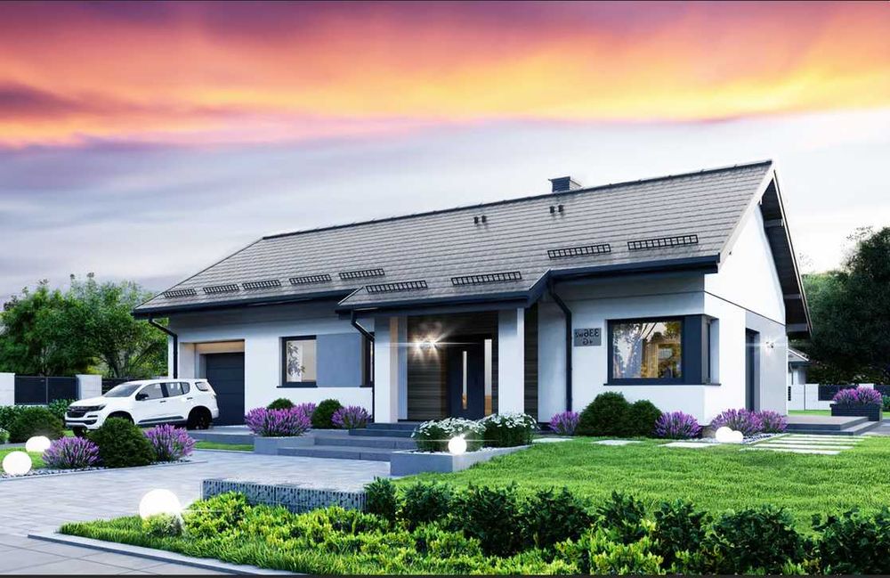 Dom Parterowy 129m2 w Dąbrówkach -11 arów