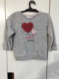 Szara różowa Bluza dla dziewczynki sweter Ergee 74