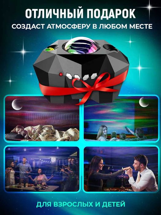 Ночник звездное небо с Луной, проектор Астро Планетарий +колонка