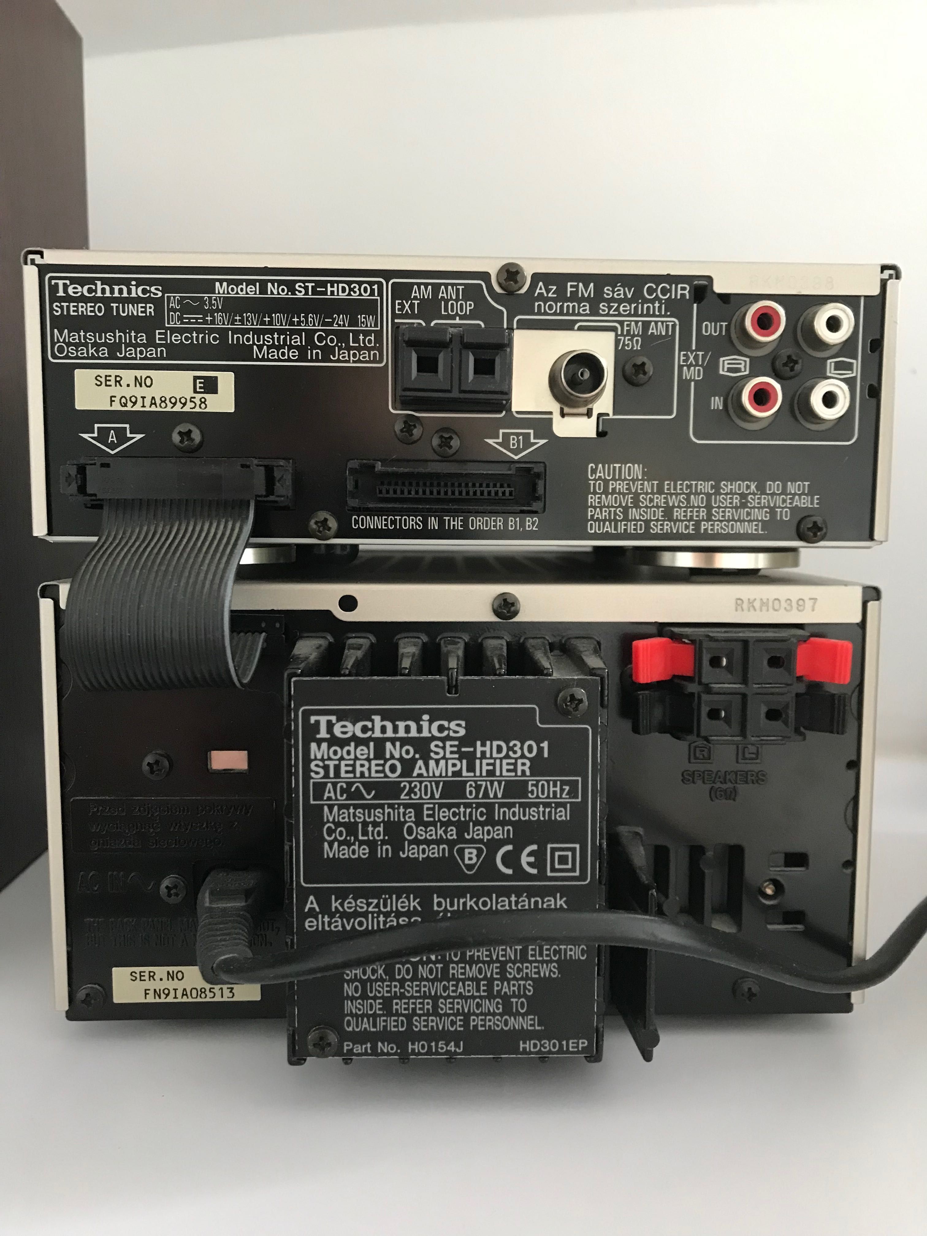 Wieża Technics HD301, audio, wzmacniacz, radio, cd, kolumny
