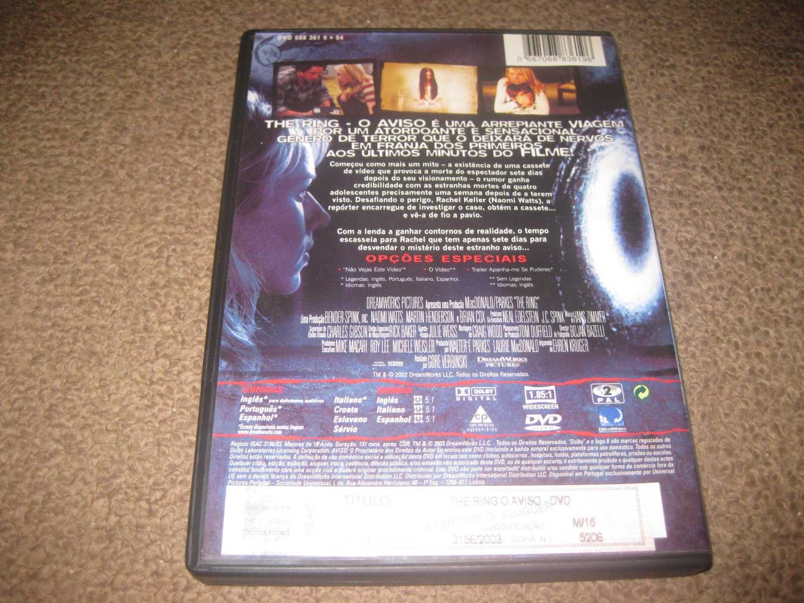 DVD "The Ring - O Aviso" com Naomi Watts