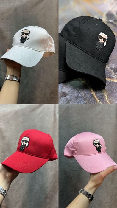 РАСПРОДАЖА -40%! Кепка Karl Lagerfeld белая, черная, красная, розовая