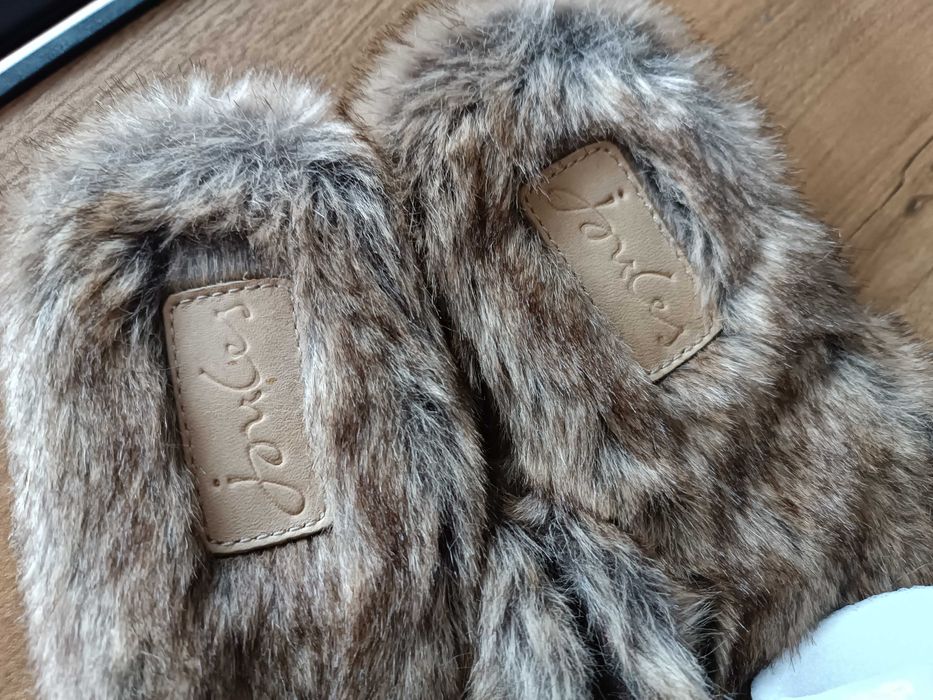 Jules - kapcie damskie różowe z futerkiem rozmiar 38 EUR