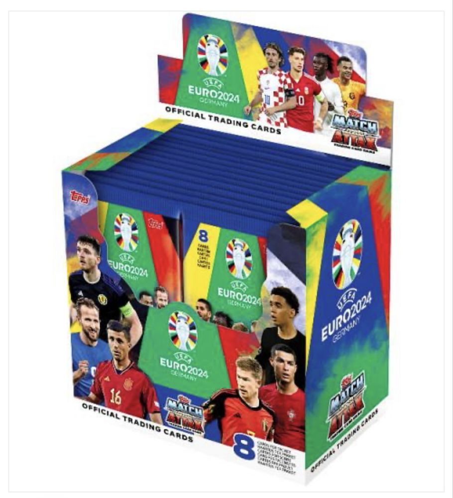 Caixa Euro 2024 Match Attax, 36 packs com 8 cartas cada