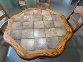 Stół lite drewno i 6 krzeseł zestaw do jadalni