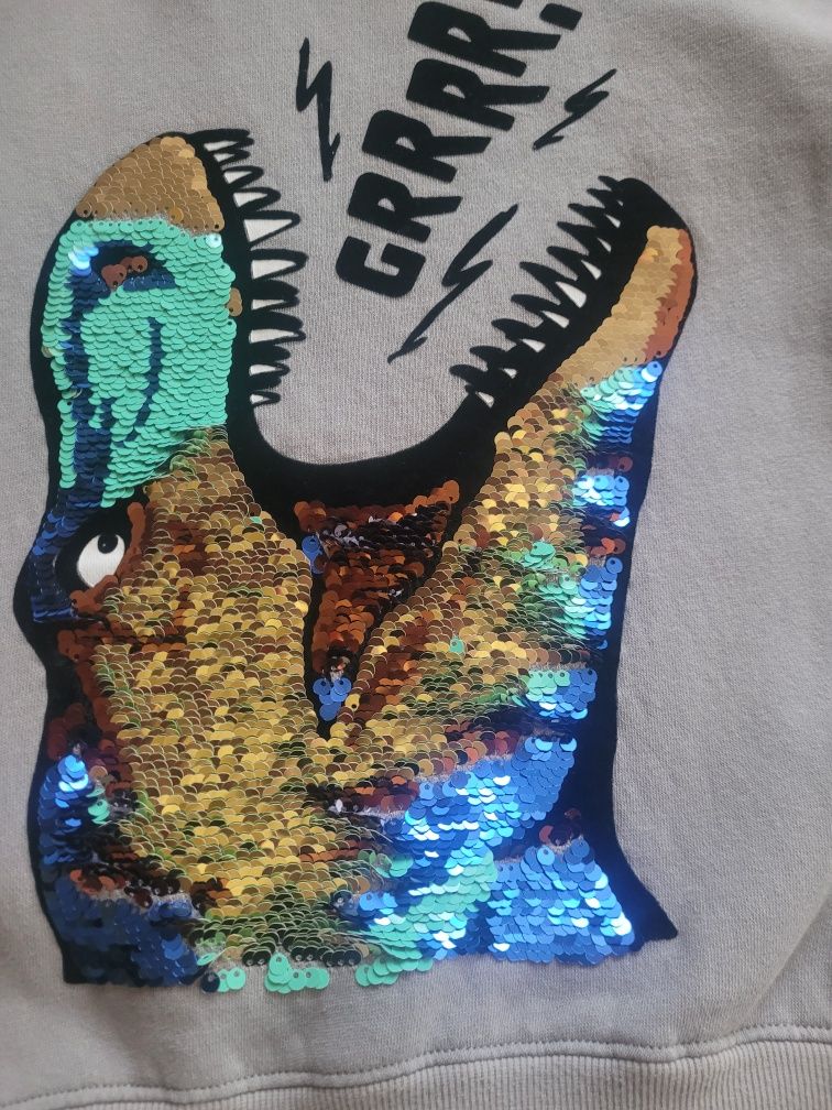 Bluza z kapturem H&M 122 dinozaur