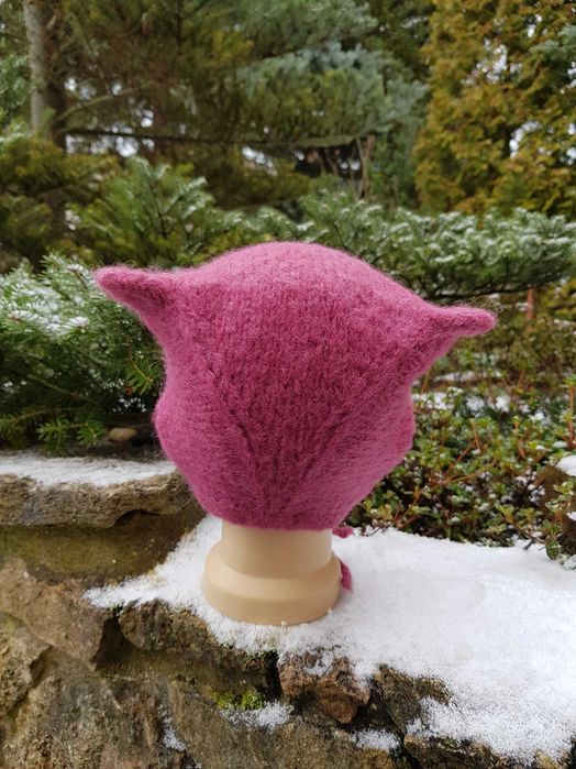 Czapka kotek 46/48 wełna