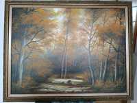 Obraz olejny malowany na płótnie - jesienny pejzaż