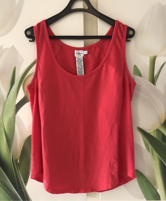 Calvin Klein Jeans top koszulka sportowa S malinowa