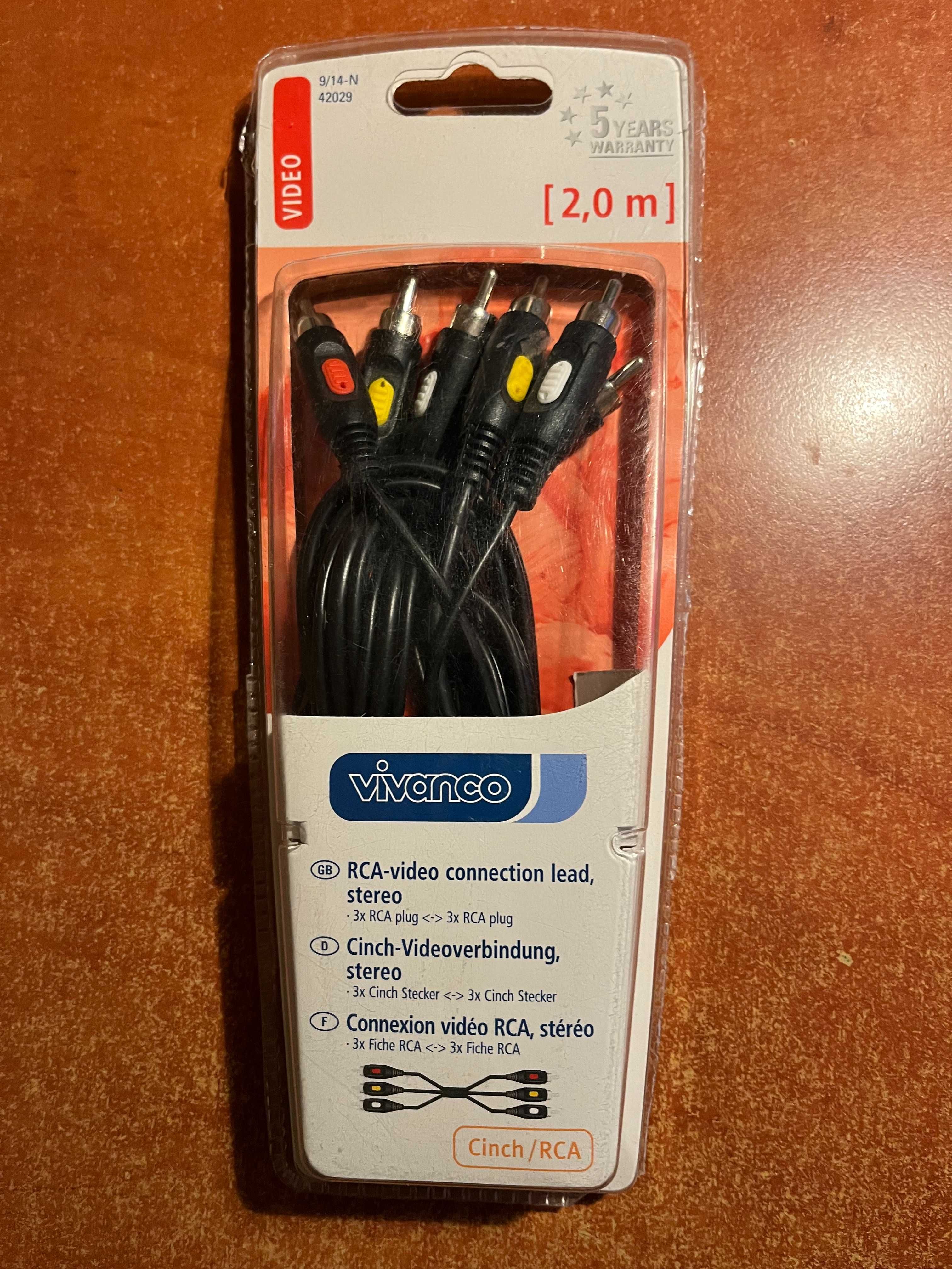 Kabel 3x Cinch M - 3x Cinch RCA M A/V 2m. VIVANCO