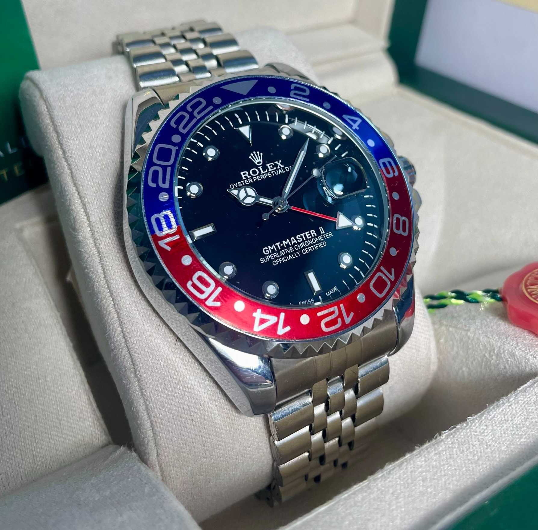 Promocja! Zegarek Rolex GMT Master Pepsi Date! 42mm AAA Zestaw