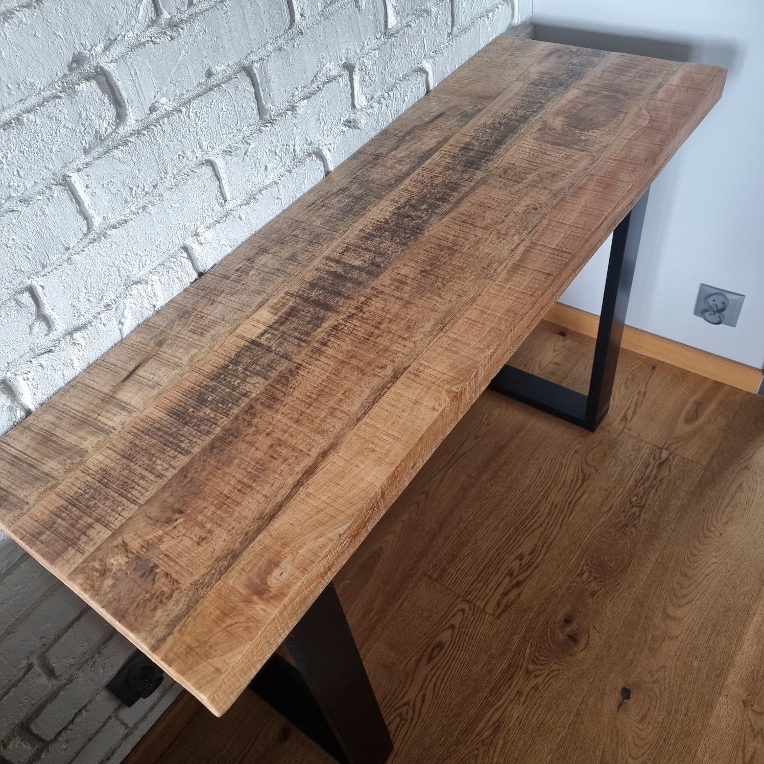 Konsola biurko drewno metal