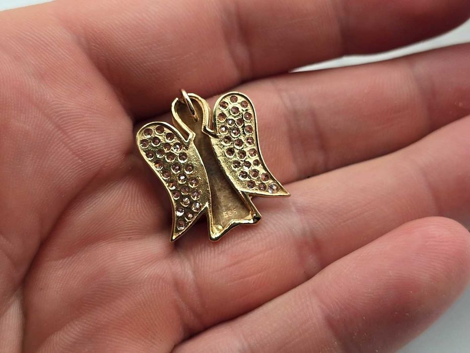 Złota zawieszka ANIOŁ ANIOŁEK duży przywieszka 585 |Plus Lombard