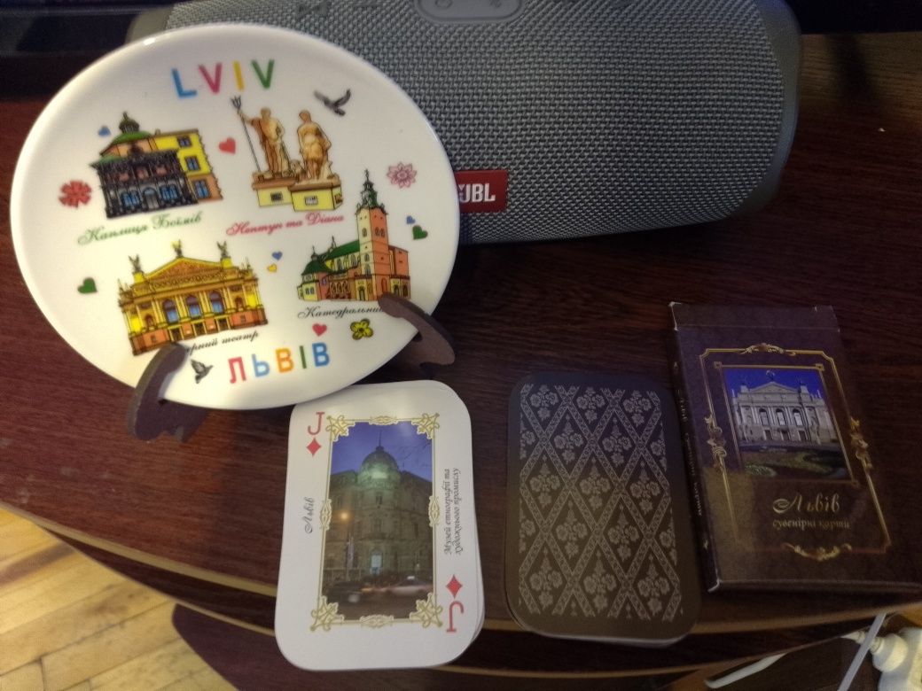Сувенірний набір Львів (блюдце + карти)