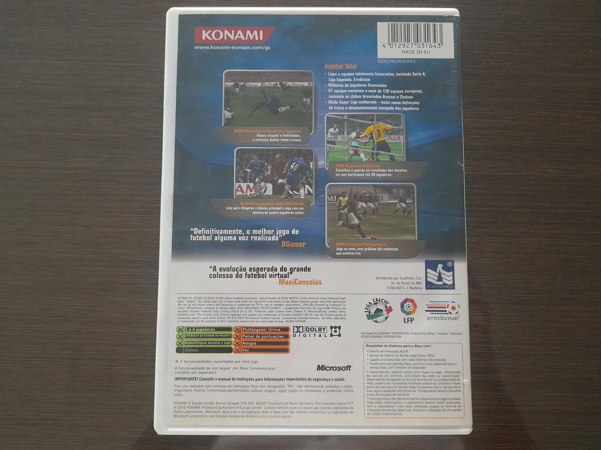 Pro Evolution Soccer 5 (PES 5) para a Xbox original