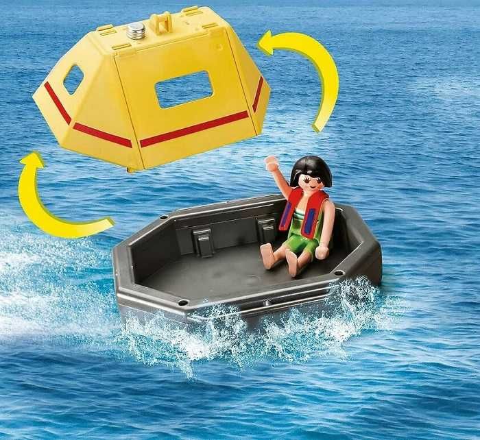 Novo Playmobil Resgate barco com Motor,  carro e helicóptero