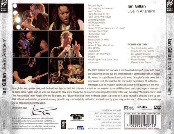 IAN GILLAN- Live In Anaheim- CD/DVD -płyta nowa , zafoliowana