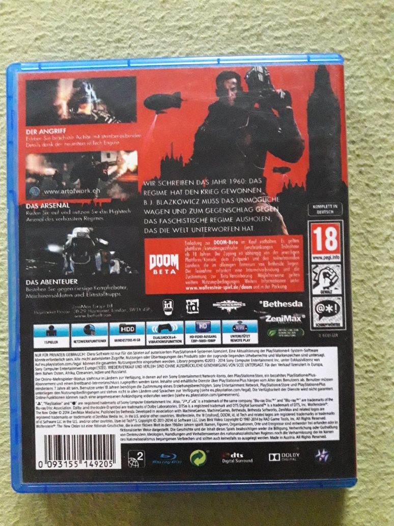 Sprzedam gre WOLFENSTEIN the new orden na ps4