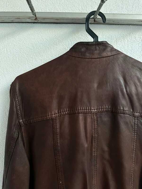 Casaco couro castanho (mulher) - Massimo Dutti