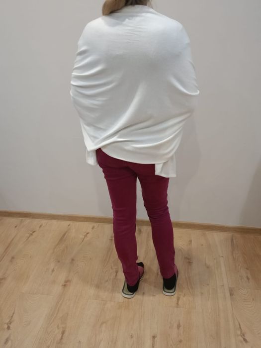 Duży szal ślubny ecru dzianinowy