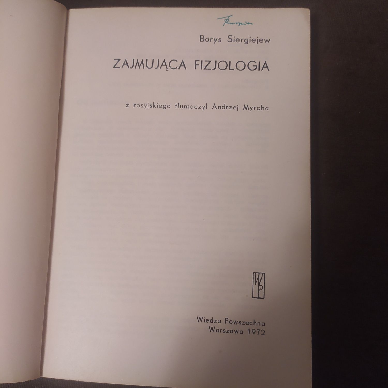 Zajmująca fizjologia - Borys Siergiejew