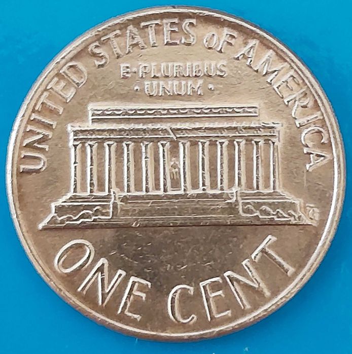 One Cent de 1975 dos USA sem marca de cunhagem