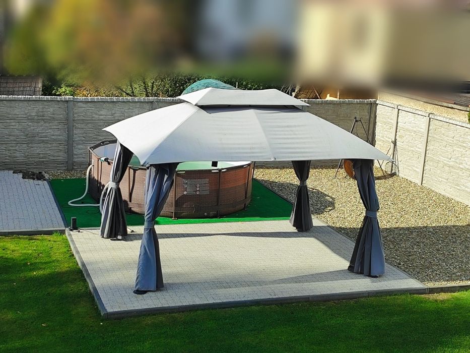 Baldachim altana pawilon namiot pergola zadaszenie ogród na dwór szary