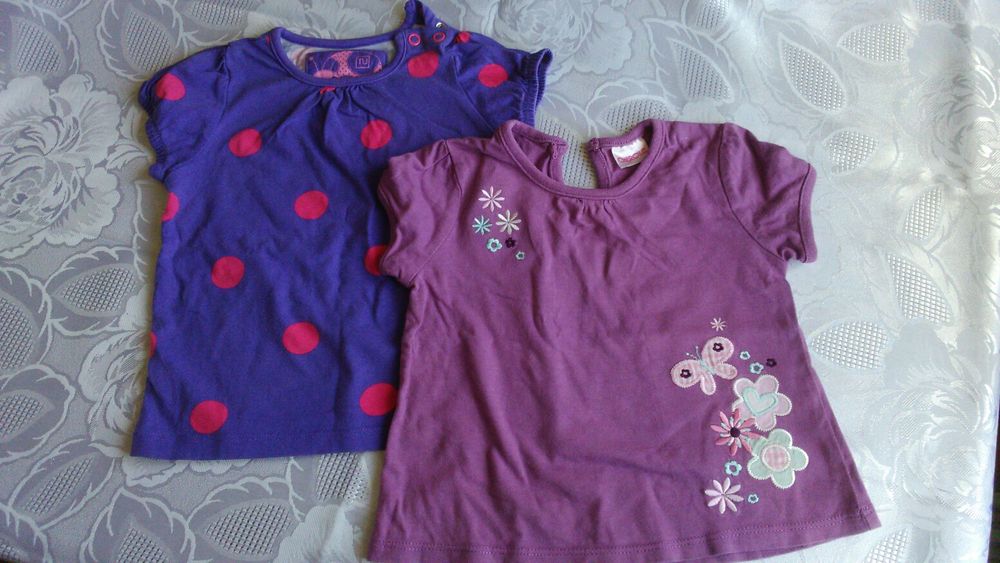Dwie koszulki 74-80, 6-9 m dla dziewczynki koszulka T-shirt
