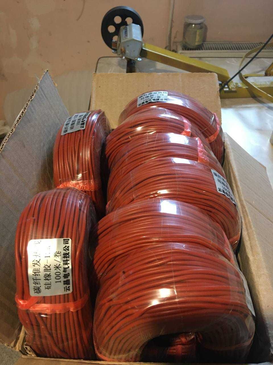 Нагрівальний карбоновий кабель 12К у силіконовій ізоляції