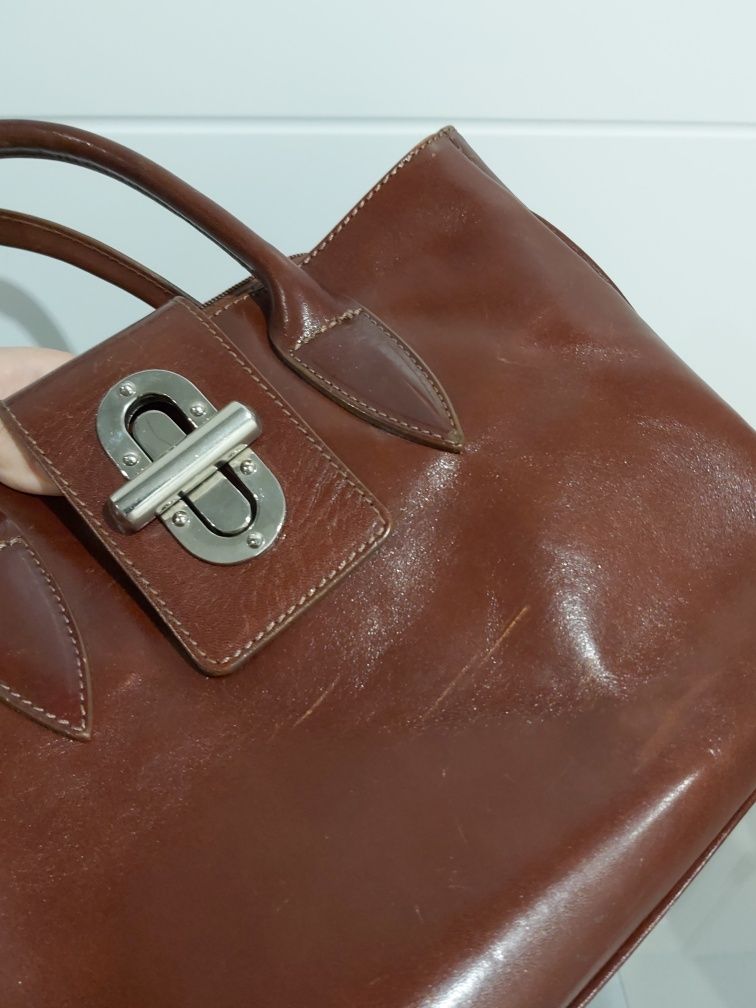 Włoska torebka ze skóry Naturalnej  Genuine Leather