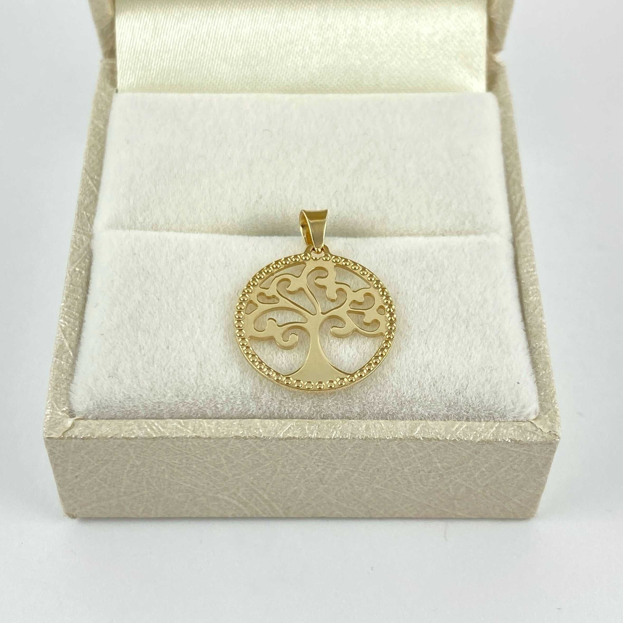 ZŁOTA zawieszka lśniące DRZEWKO SZCZĘŚCIA PR. 585 (14K)