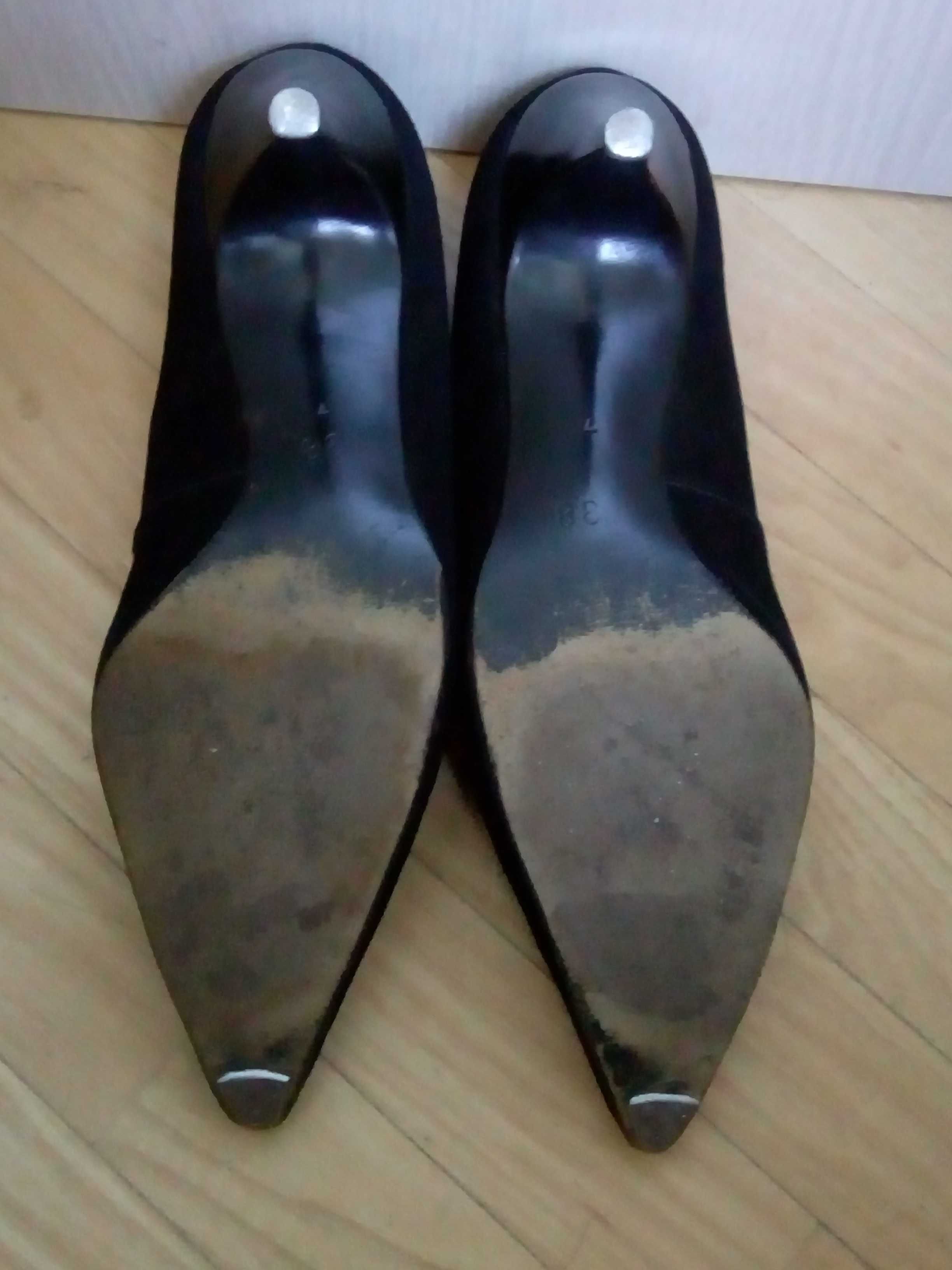 Туфли черные Kostana кожаные  натуральная замша винтажные
