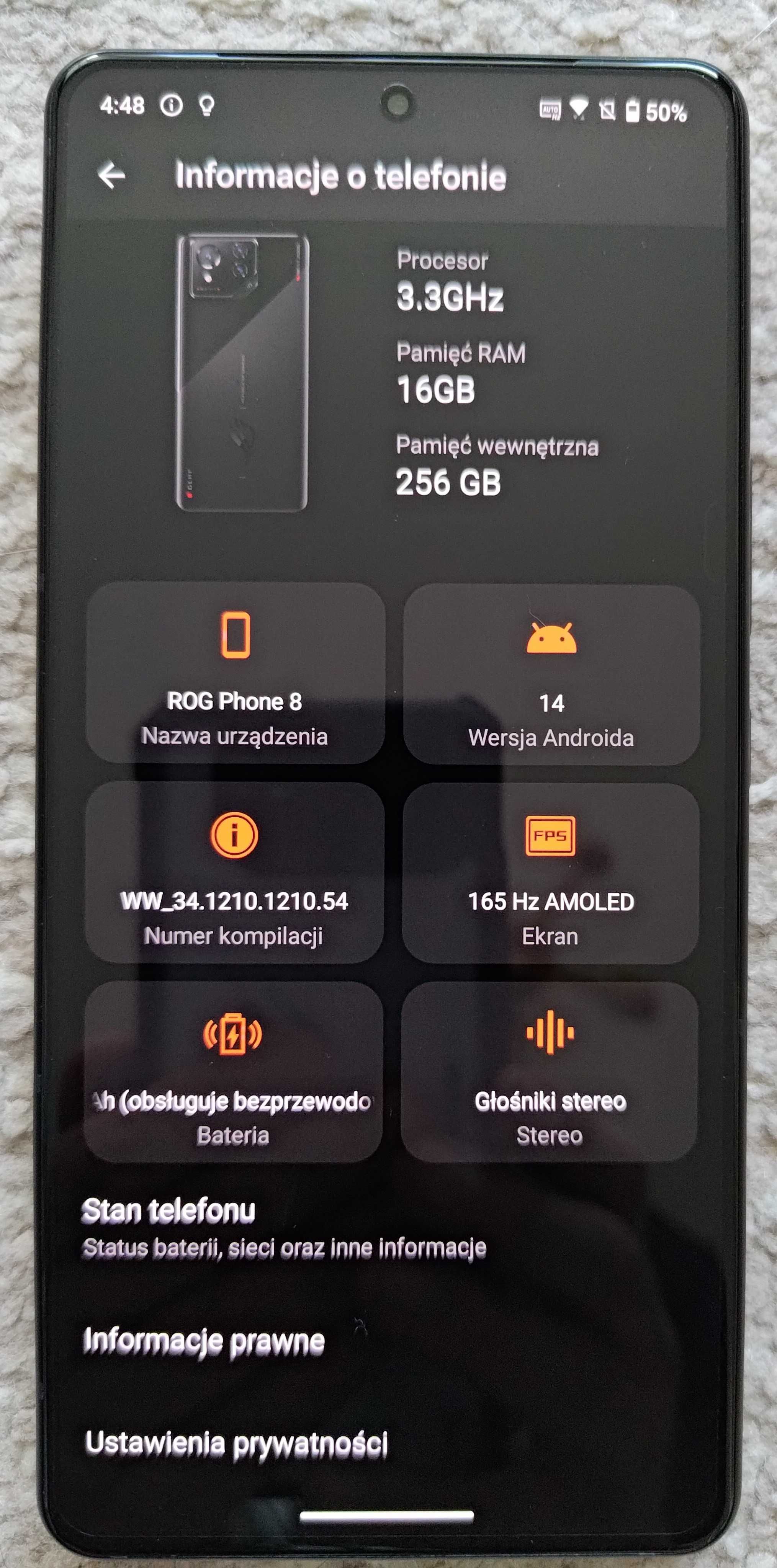 Asus Rog Phone 8 16 GB / 256 GB Snapdragon 8 gen 3