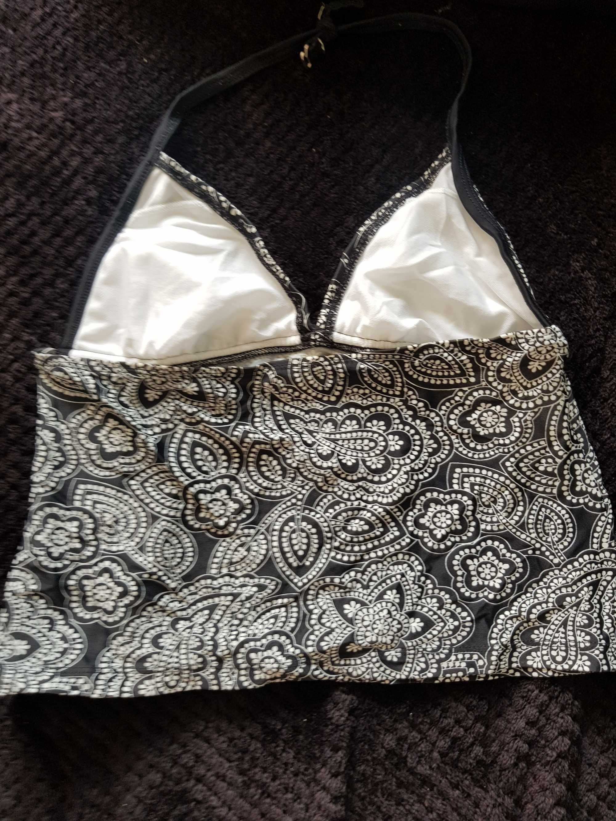 Strój kąpielowy Isaac Mizrahi tankini czarny biały M/L/38/40