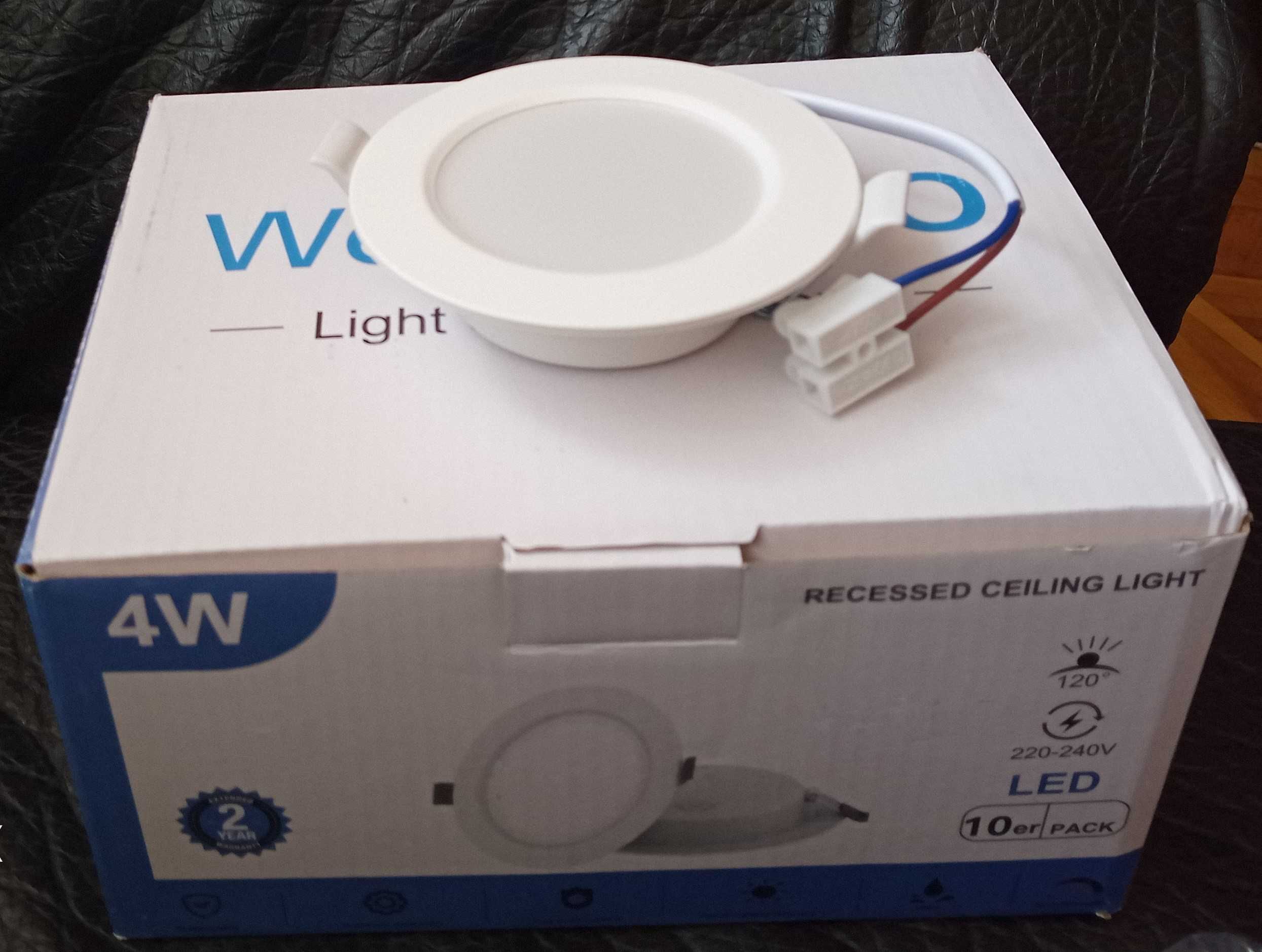 Oczko sufitowe LED podtynkowe 4000K miękka biel 4W wodoodporne 10 szt.