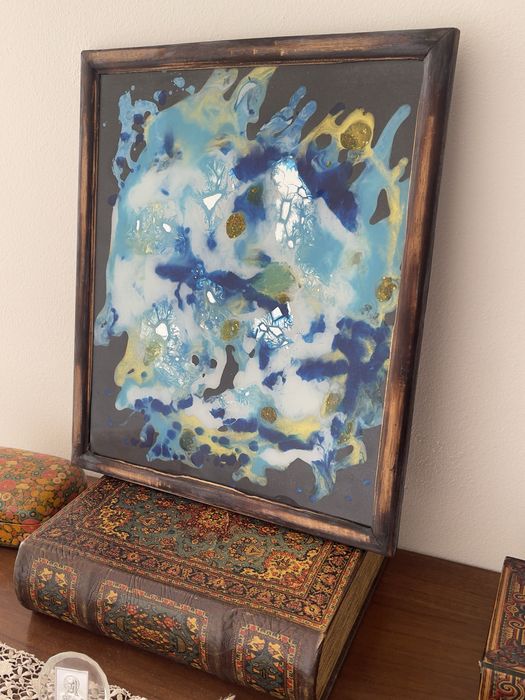 Quadro original em  acrilico invertido sobre vidro