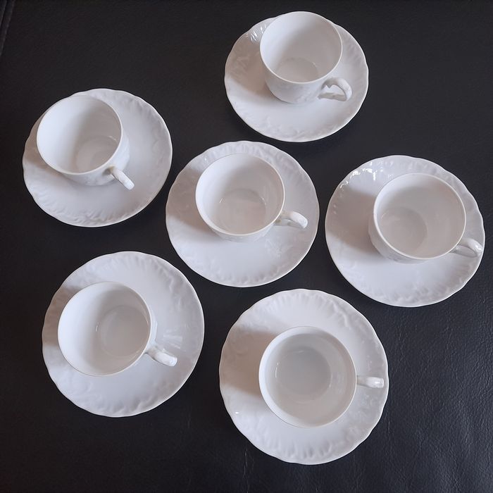 (Tylko dziś cena) Komplet filiżanek z talerzykami ĆMIELÓW  6 sztuk