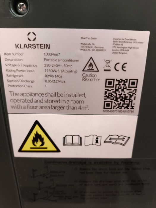 Мобільний кондиціонер KLARSTEIN Kraftwerk Smart 10K 3-в-1 10034667