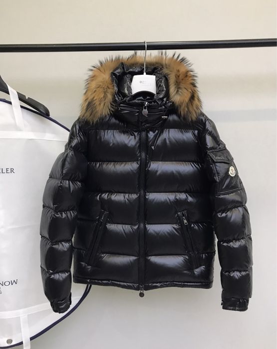 Kurtka męska Moncler puchowa zimowa gęsi puch kaptur jenot futro M L