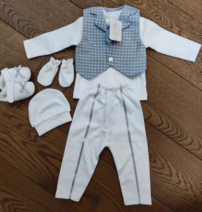 Komplet niemowlęcy na chrzciny rozmiar 68