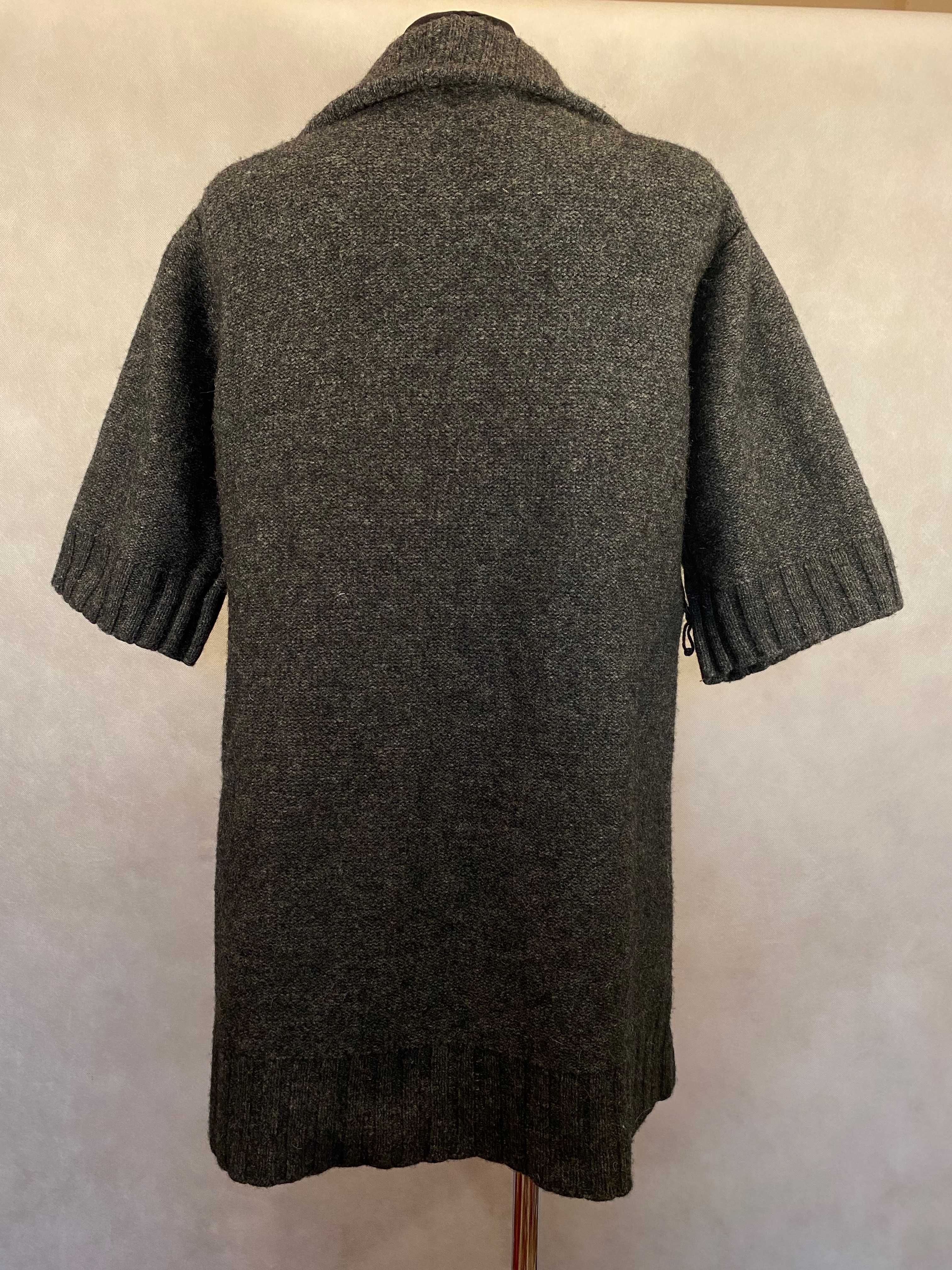 Kardigan sweter damski szary na guziki długi wełna Noa Noa 42 XL L
