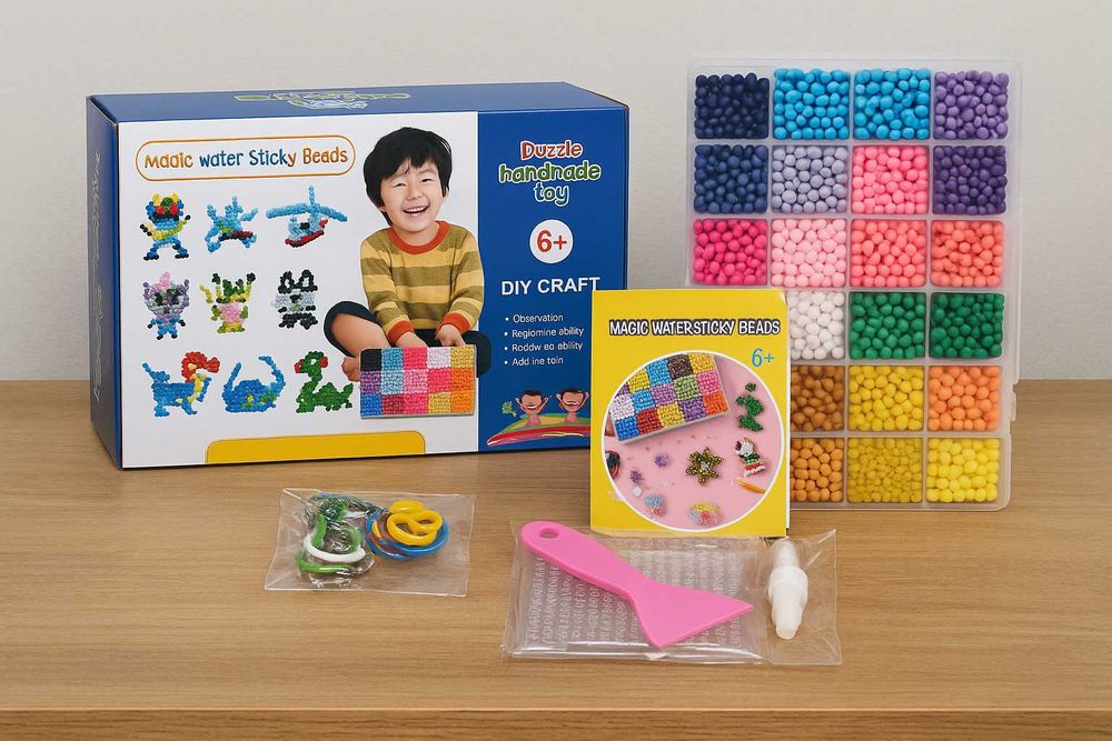 Саморобні дитячі іграшки-аквамозаїка з бісеру брелоки набір творчості