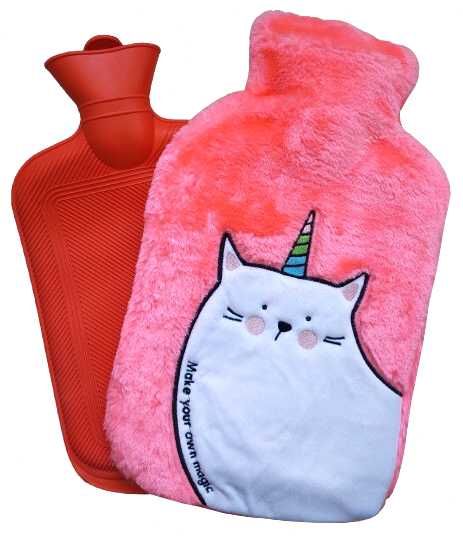 NOWY Termofor gumowy pluszowy ogrzewacz Kotek Unicorn na PREZENT