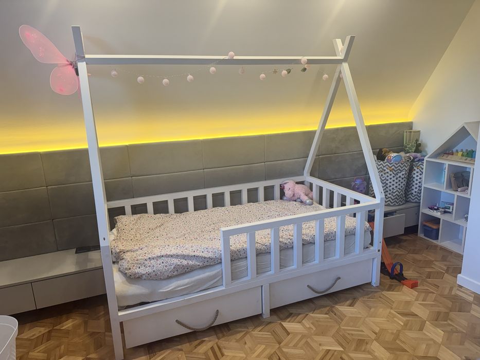 Lozko tipi łóżko biale domek